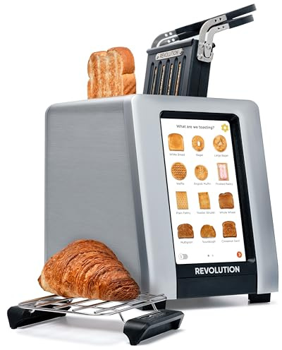 Revolution R180 Connect Plus Smart Toaster with Touchscreen (Bundle with Toastie Press & Warming Rack) Choose from 40+ Bread Types, 7 Browning Levels, & Toastie Press Mode