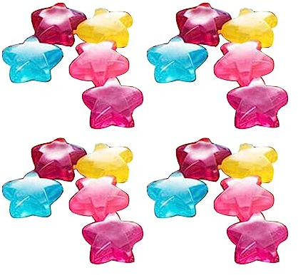 YPREWY 20Pcs Cute Star Sqaure Fruit Shape Reusable Plastic Ice Cubes for Drinks Whiskey Multicolor Refreezable Fadeless Cooling Artificial Ice Ball Maker Tray Bar Tool