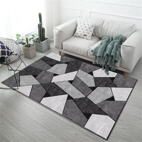DJHWWD Kinder Teppiche Mädchen Babyzimmer Teppich Schlafzimmer rechteckiger Flur schwarzer pflegeleicht auslegeware Wohnzimmer 140X200CM