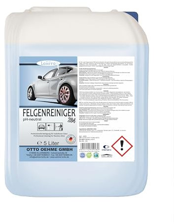 Lorito Auto-Felgenreiniger 5L für alle Felgentypen - Kraftvolles Reinigungsmittel für glänzende Felgen, Entfernt selbst hartnäckige Verschmutzungen