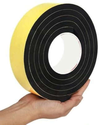 Cinta adhesiva de espuma, Cinta aislante de espuma EVA de celda cerrada, autoadhesiva, for ventanas y puertas, varios tamaños.(2M x 10mm x 10mm)