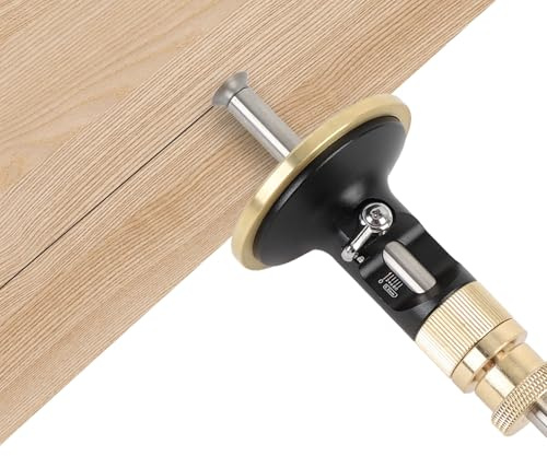 VISLONE Marcador con rueda, herramienta de trazado para madera con cortador de rodillos, rango de marcado 0-12 cm, guía de marcado para madera maciza para carpinteros