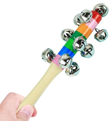 Eventerde Glöckchen für Kinder, Lernspielzeug mit Holzgriff, Handglocken für und Mädchen, ab 2 Jahren, Kindergarten, frühkindliche Kinder, Party, Urlaub