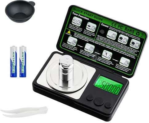 Tolesum Bilancia ai Milligrammi 50g / 0,001g,Mini Bilancia Tascabile di Precisione con Display LCD,7 Unità,Funzione Tara e Peso di Calibrazione,Bilancino Digitale per Grammi,Oro,Gioielli e Laboratorio