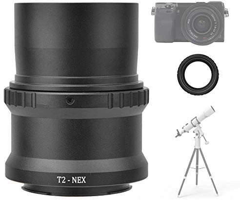VBESTLIFE Adattatore per Obiettivo per Telecamera telescopica T2-NEX, Obiettivo per telescopio astronomico con innesto a T da 2 Pollici per Telecamera mirrorless NEX