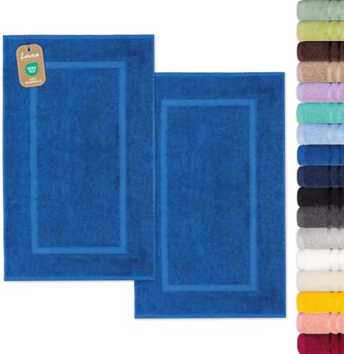 Lavea® 2er Set Badematte 50x80 cm – Royalblau