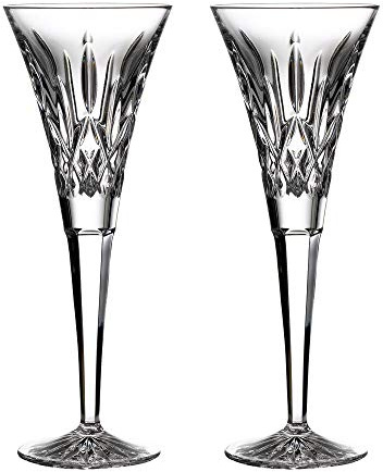 Waterford Lismore Toasting Crystal Flutes, 2 Count (Pack of 1), Clear