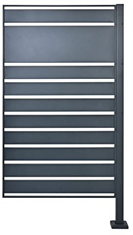 DWD Single Wheelie Bin Hideaway 120L, 240L Bin Privacy Screen Steel Powdercoated Matt Grey RAL7016 Anthracite Slatted Panels 1 Section add Together Make Your own Outdoor Fence Panel Size 130CM X 75CM
