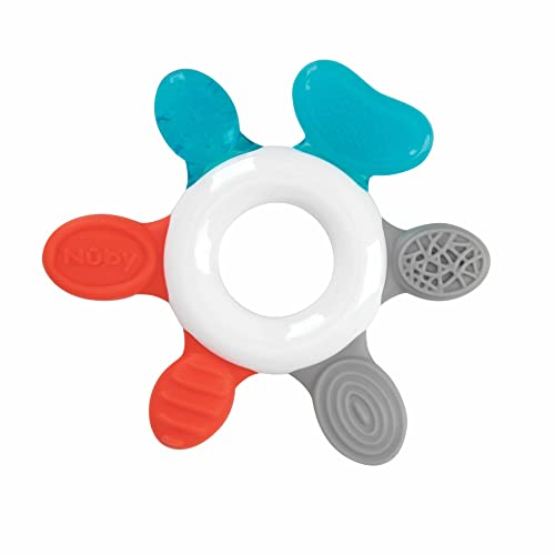 Nuby - Beißring mit verschiedenen Texturen - Lindert Zahnschmerzen - Beißspielzeug für Babys - Leicht und einfach zu halten - BPA-frei - Ab 3 Monaten