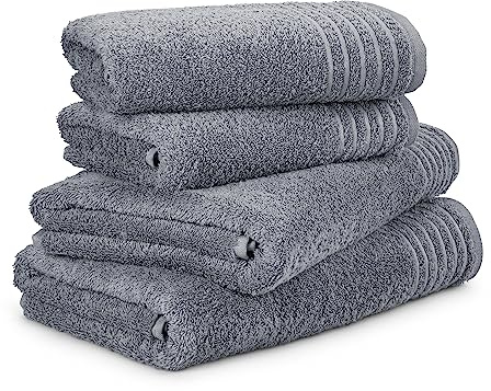 Möve Handtuchset New Classic 4-TLG Handtücher - 2X 50x100cm + 2X 67x140cm, 100% Baumwolle, Stone