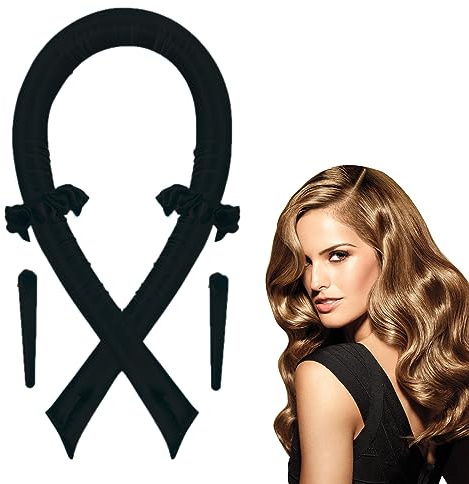 Locken Ohne Hitze, Meinraum Overnight Curls, Silk Lockenn über Nacht mit 2 Haarnadeln, New Heatless Curls Band,Lockenband DIY Haare Locken Frisurenset für Langes Mittleres Haar