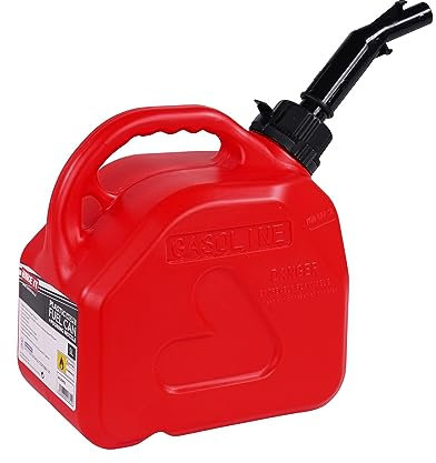 Bike It Flow Control Fuel Can Petrol Jerry Can 5L Easy Pouring With Push Pour Auto Shut Off Leak Proof System
