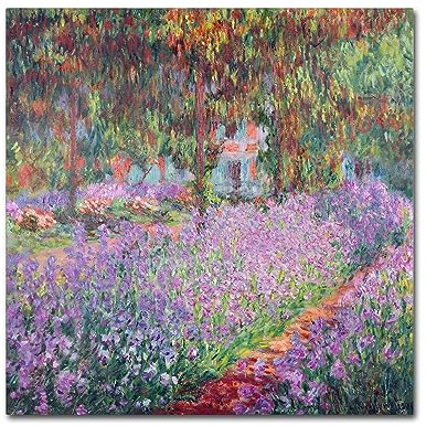 Wrapped Canvas Wall Art - Claude Monet 'The Artist's Garden at Giverny' Wall Art for Living Room, Bedroom, or Office Décor - 26x26