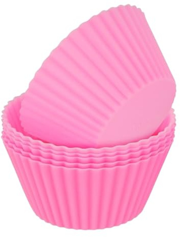 Lovelegis Pirottini Silicone Muffin Piccoli 5 Pezzi Ø 7 cm Alto 3 cm Rosa Formine Cupcake Idee Regalo Feste Compleanno Natale