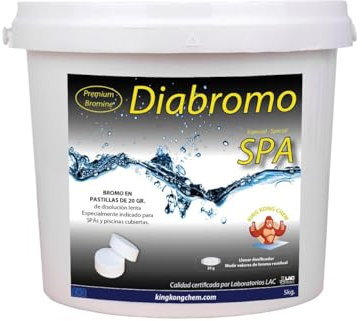 Diabromo 5 kg - Bromo Desinfectante para SPA y Piscinas Cubiertas - Pastillas de 20 Gramos
