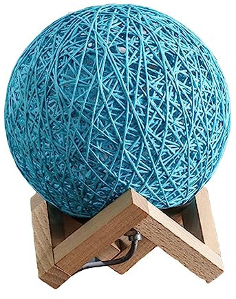 Gadpiparty Holz Tischlampe Mit Rattan Kugel Schirm Usb Stromversorgung Romantische Stern Projektion Warmes Licht Für Schlafzimmer Und Wohnzimmer