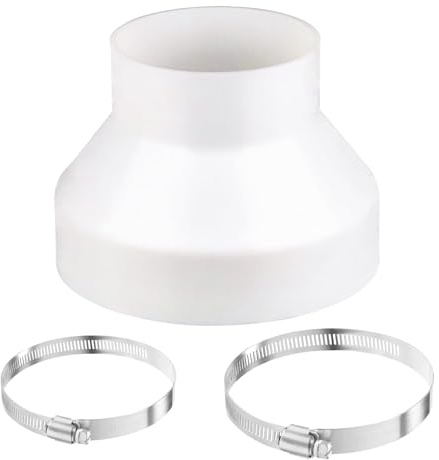 Adattatore per Tubo 150 mm a 100 mm, Riduttore 150 100 Connettori Riduttori per Condizionatori Riduttore Tubo Cappa 150 100 Riduttores Adattatore con 2 Fascette in Inox per Tub o di Ventilazione (ABS)