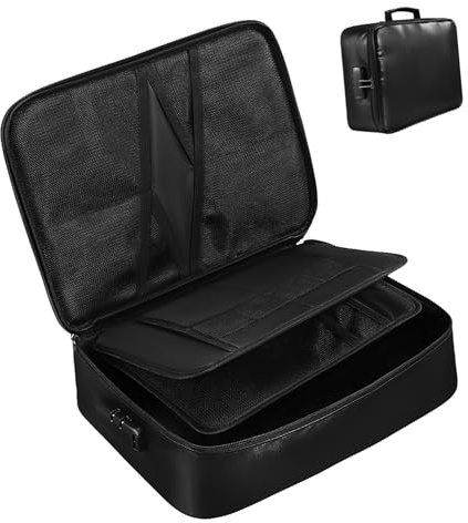 WRITWAA Scatola Documenti Ignifuga Per Viaggi e Casa Passaporti Certificati Carte e Denaro Organizer Multi-scomparti Resistente e