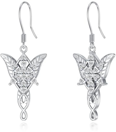 Arwens Abendstern Ohrringe 925 Silber Ohrringe Hängend Hobbit Schmuck Geschenke für Frauen Männer
