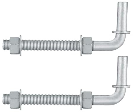 J-Bolt Post Hinge 8,J-Bolt Gate Hinge with 5/8 Male Hinge Pin for Chain Link Fence,Heavy Duty gate Hinges,Nuts & Washers Included (6 inches-2 Pcs)
