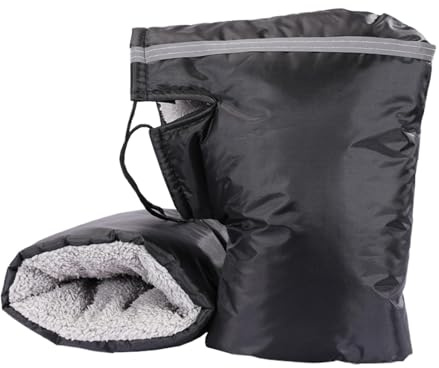 Gants De Moto Hiver Epais - Gants Imperméable Chauffant Guidon De Protection | Gants De Guidon Universels Gants De Moto | Thermique En Polaire Gants Chaud De Protection Poignets Pour Motocyclette Vélo