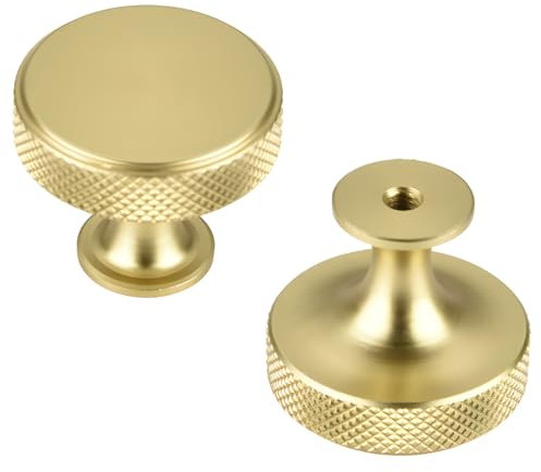 CYILIUEN 6 Stück Griffe Möbel Gold Möbelknöpfe Metall Schubladenknopf Schrankknöpfe für Kleiderschrank Möbel mit Schrauben, Schraubendreher