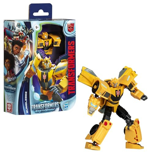 Transformers Toys EarthSpark Deluxe Class Bumblebee, actionfigur på 12,5 cm, robotleksaker för barn från 6 år