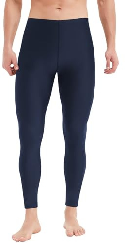 Sillictor Mens Swimming Leggings UPF 50+ Long Swim Pants Water Surfing Swimmimg Tights Sun Protection Rash Guard Pants Quick Dry Breathable