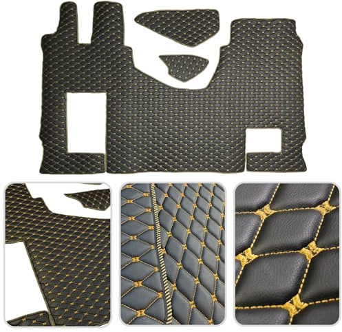 Lastbilsmattor/Golvmattor passande för Mercedes Actros MP4, MP5, MP6 med ofjädrad (fällbar) passagerarstol – Elegant quiltning
