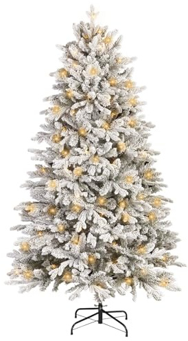180 cm förupplyst konstgjord julgran, vit julgran med 350 flerfärgade LED-lampor, grenspetsar av polyeten och PVC, juldekoration för inomhus utomhus hemmakontor fest