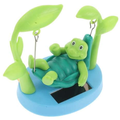 INOOMP Solarbetriebene Schildkröte Armaturenbrett Figur Wackelspielzeug Auto Innenraum Dekoration Schwingend Kreative Autodekoration