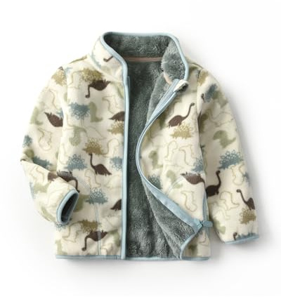 JiAmy Fleece-Jacke pour Enfant, Veste à Capuche pour Fille Garçon Manteaux Chauds à Manches Longues avec Poches Transitions Saisons Léger Vêtements d'Extérieur 4-5 Ans