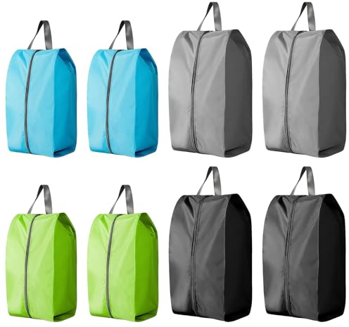 XSHAO® 8 Pezzi Sacchetti per Scarpe da Viaggio, Borsa Porta Scarpe con Cerniera e Manico Portascarpe da Viaggio Per Scarpe,Vestiti (2 Misure)