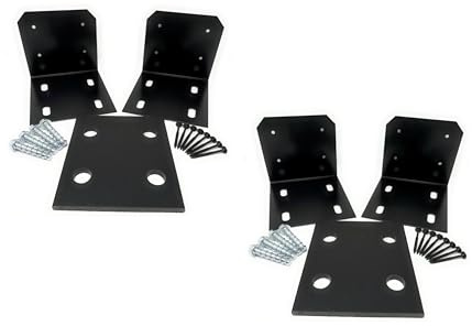 J.H. Yoder Timbers 10x10 Post Beam Base Kit - Black Powder-Coated Heavy Duty 7 Gauge Aluminum - Adjustable 9.25 - 10.5 - Hidden Concrete Anchors - Includes All Hardware - 2 Pack - Made in The USA