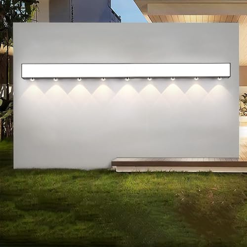 HQHYGM Lumo da Parete da Esterno Lampada murale creativamente Decorativa IP65 Alluminio Nero a Parete a Parete Impermeabile per Balcone della Villa corridoio (Luce Neutra 120 cm)