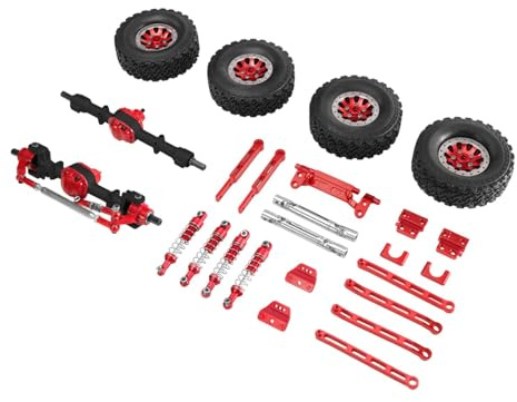 Luwecf Upgrade Kit for MN82 LC79 1/12 Scale Radio Controlled Car: Spare Parts, Tires, Steering Linkages And Accessories, Red