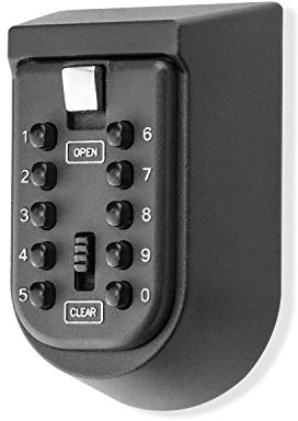 Schlüsseltresor mit Zahlencode außen innen BenRich Sicher 10-stellig Wasserdicht Schlüsselversteckt Safe Schlüssebox Wandmontage für Auto Hause Garage Schule Home Schwarz