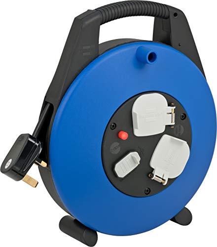 Brennenstuhl Vario-Line H05VV-F 3G1.5 Kabelbox mit USB Ladegerät 10m blau