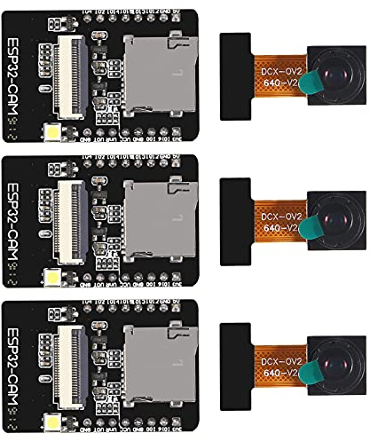 AOICRIE 3pcs ESP32-CAM Development Board, ESP32 CAM WiFi Bluetooth Module Development Board with OV2640 Camera Module for Arduino Raspberry Pi