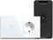 BSEED WLAN Lichtschalter(Neutralleiter Erforderlich), 1 Fach 1 Weg wifi Schalter mit Non-Wifi Steckdose aus Glas, Smart Schalter Kompatibel mit Alexa/Tuya/Google Home/SAMRT LIFE, Weiß