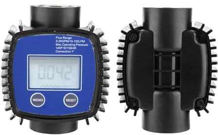 1″ vattenflödesmätare, digital LCD-skärm flödesmätare, flödesmätare för trädgårdsslang, för, bensin, kemisk vätska, vatten, olja