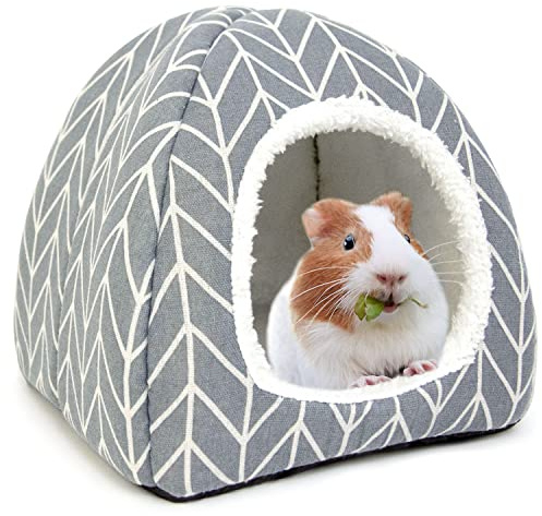 Dyrdekly Meerschweinchen Betthöhle Gemütliches Kaninchen Bett Warme Hamster Kuschelhöhle Haus Zubehoer für Frettchen Igel Chinchilla