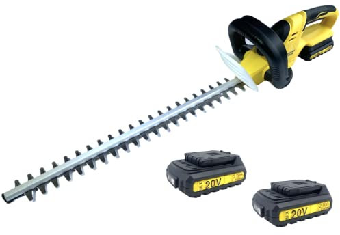 Nemura Taille-Haies sans Fil 20V - avec Protège Guide et Protège Lame - Poignée Soft Grip - 51cm de Longueur de Coupe - Moteur Brushless - 2 Batteries 2Ah - 2,5 kg - Marque Française