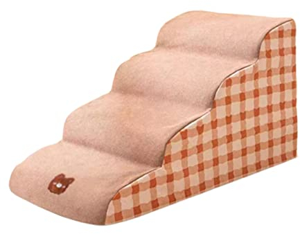 Abnehmbare und waschbare kleine Hundetreppe, hochdichte Schaumstoff-Hunderampe, extra breite Haustierstufen, für verletzte Hunde, für ältere Hunde (Orange 40 * 40 * 72CM)