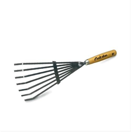SCOPETTA IN ACCIAIO CON MANICO IN LEGNO 40cm MINIATTREZZO RASTRELLO AUSTRALIAN