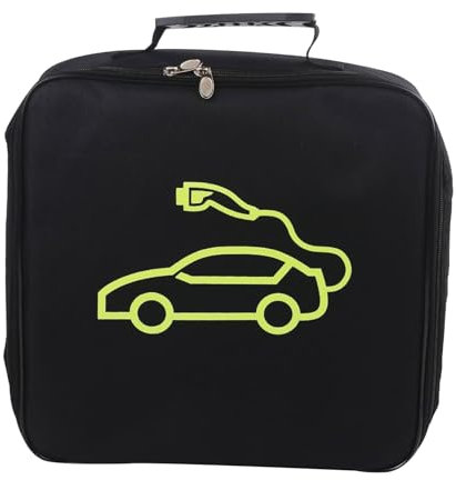 Omevett 32cm EV Charging Cable Organiser - Heavy Duty Self-Adhesive Car Hose Storage with Carry Handle Zip, Jumper Cable Tidy Reel