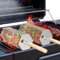 Ivtivfu Nestendes Rollendes Grillkorb Set, Abnehmbarer Holzgriff (Sechseckig), Edelstahl 304, Grill Zubehör für Gemüse Garnelen, Outdoor Camping Gasgrill, Geschenke für Männer Ehemann Papa Vatertag