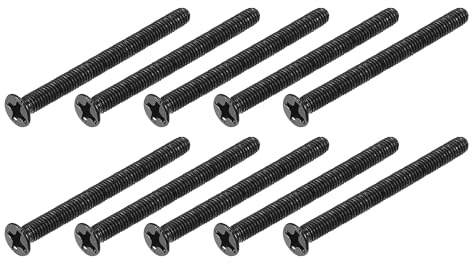 METALLIXITY Phillips Flat Head Screws (M3 x 30mm) 50Pcs, Carbon Steel Machine Screws - for Glasses Watch and Other Small Electronics, Black