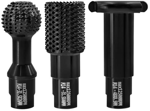 BGTEC Escofina de carpintero Brocas,3pcs Herramientas para tallar madera con rosca M14 Accesorios para amoladoras angulares Herramientas de talla eléctrica para tallado de madera esmerilado pulido