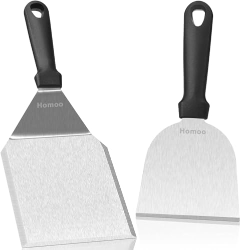 Set di spatole per grill, spatola per pancake di qualità, spatola per barbecue per pancake e teppanyaki, lavabile in lavastoviglie, accessori ideali per barbecue, regali per barbecue per gli uomini.